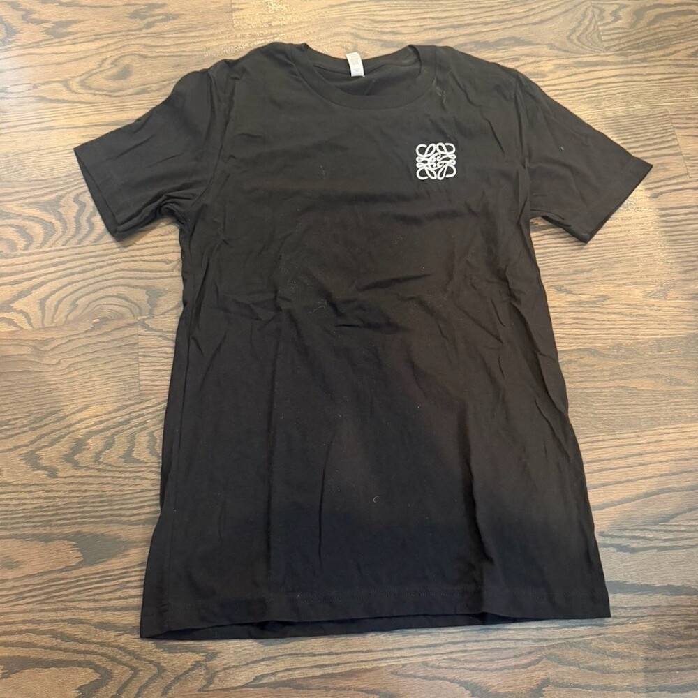 LOEWE T-Shirt Mens Size M Black Crewneck Short Sleeve Anagram Logo